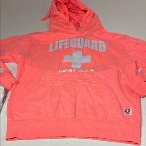Lifeguard Small Popsurf Neon Pink Tarpon Springs Florida Hoodie